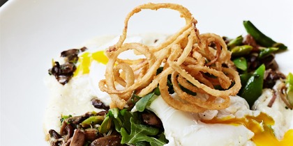 Shrimp ragout with three sisters grits